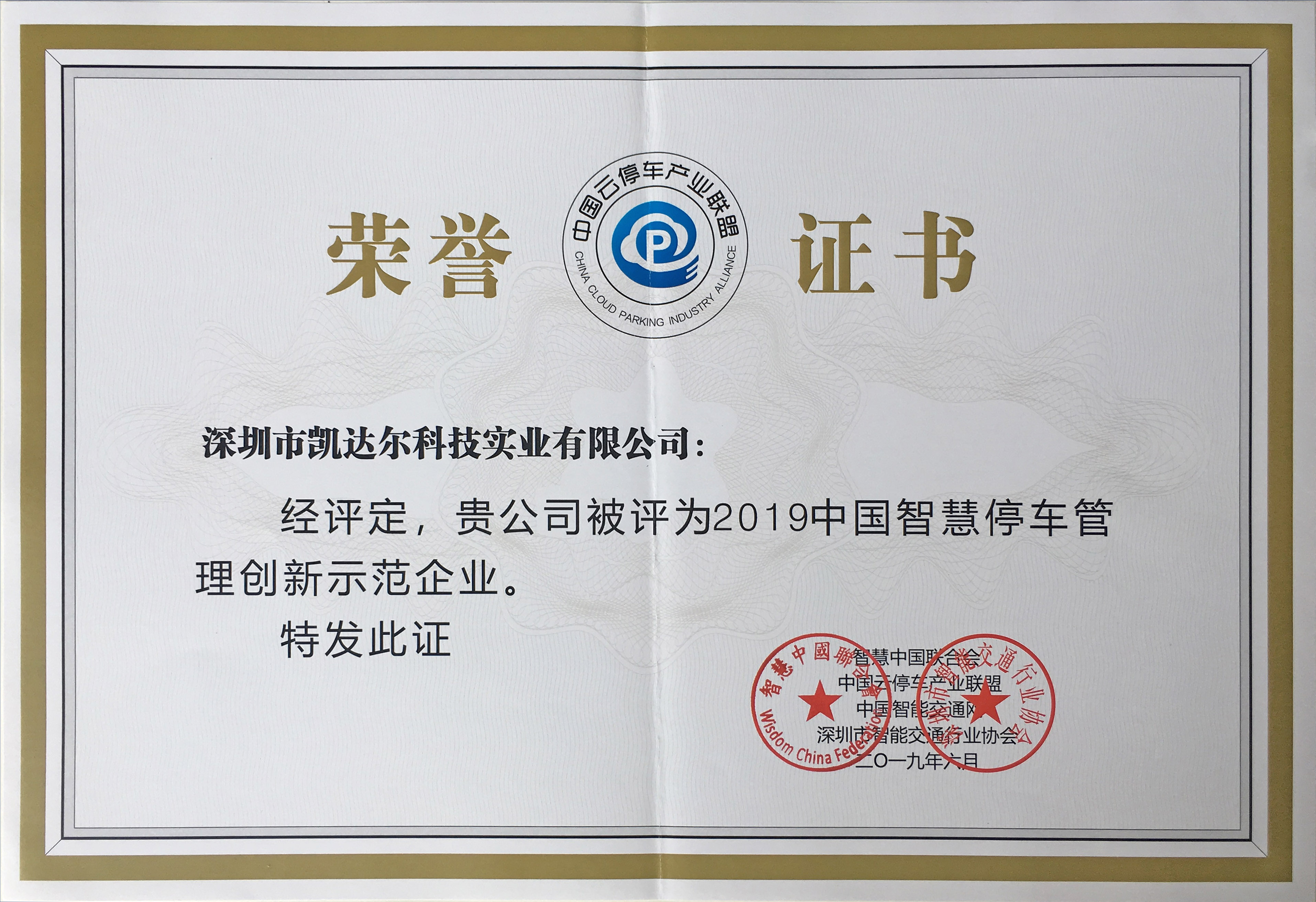 2019中國智慧停車管理創新示范企業